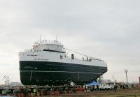 Новое краболовное судно спущено на воду в Рыбинске